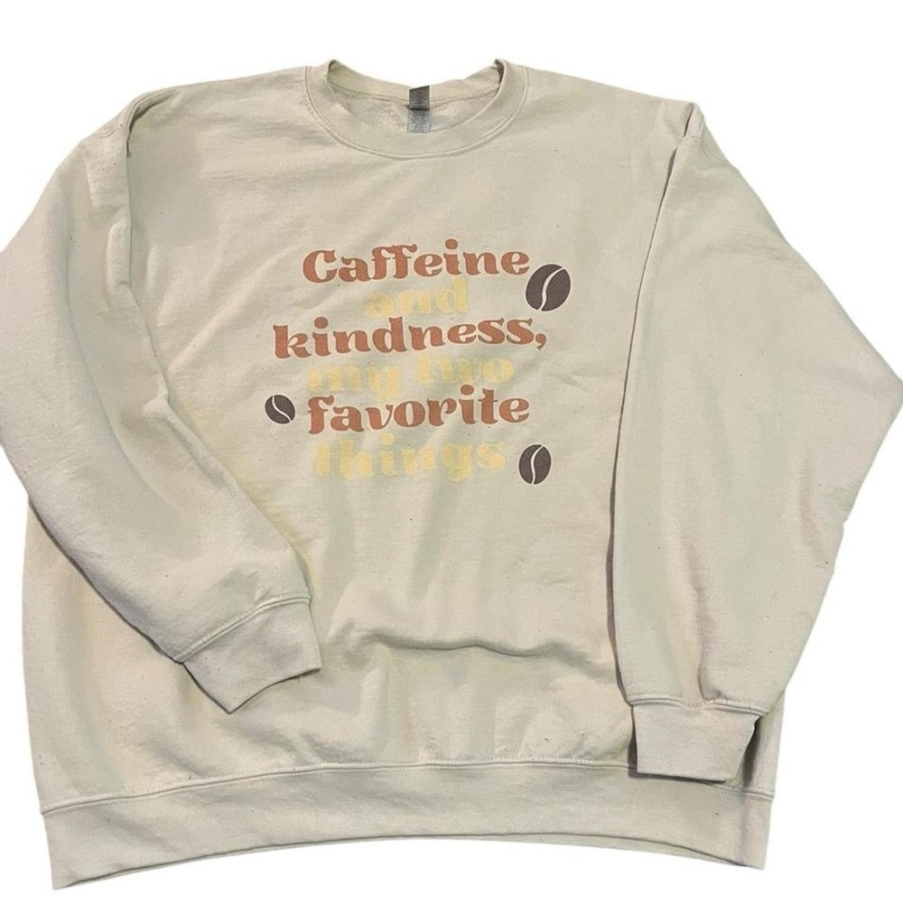 Cream and tan crewneck sweatshirt #coffee #loungewear
-884